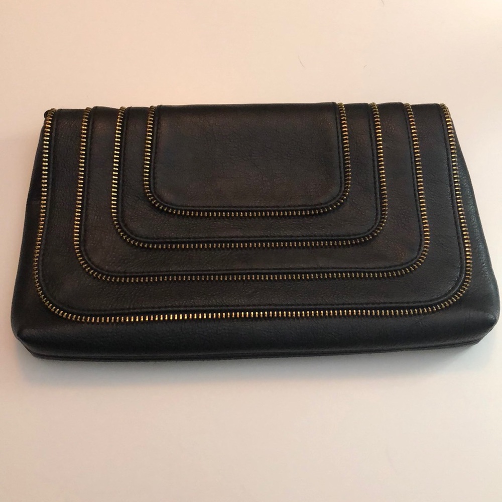 Black & gold clutch/ crossbody